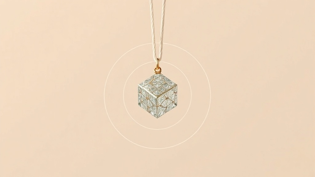 Illustration d’un pendentif à ondes scalaires en forme de cube